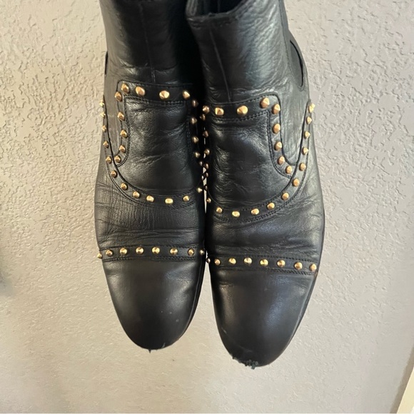 Gucci Golden Studded Black Chelsea Booties SZ 38.5 - Picture 4 of 10